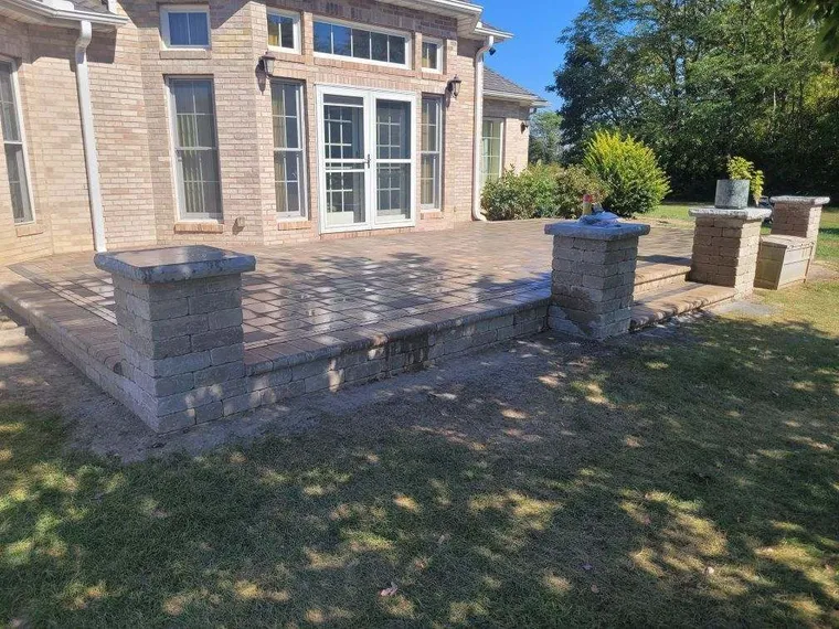 Custom hardscape patio installation